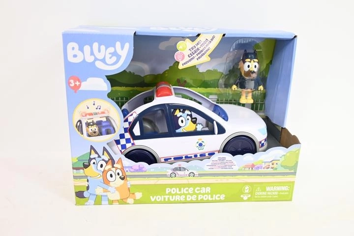 Bluey politieauto met licht en geluid + politieagent-figuur - 1 stuk