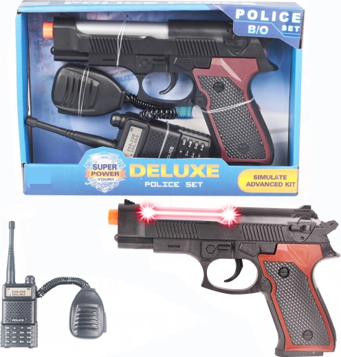 Sparkys politie pistool en walkietalkie