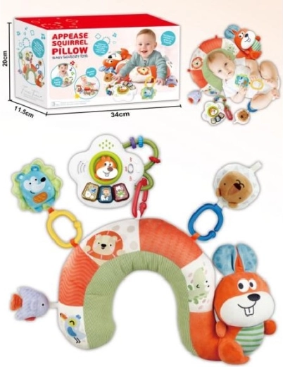 Babykussentje met eekhoorn met geluid en licht