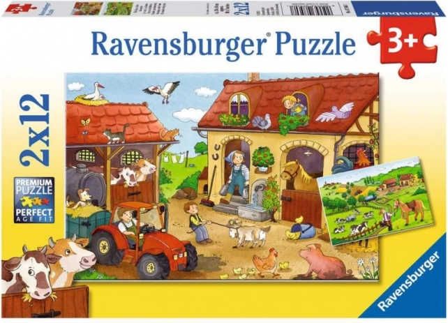 Puzzel 2x12 stukjes Boerderij