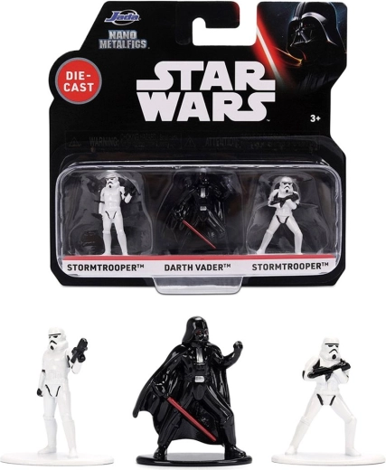 Star Wars Nano Metalfigs set met 3 metalen figuren Darth Vader en Stormtroopers - 3 stuks