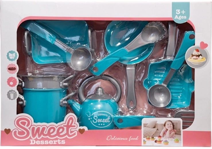 Kinderkeukenset van plastic servies