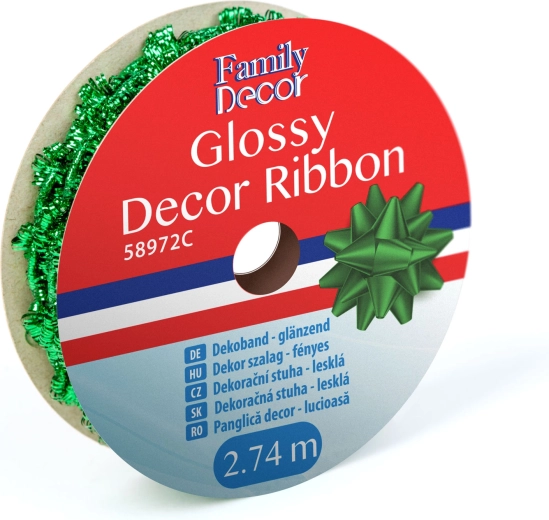 Glanzend decoratief lint groen 2,74 m
