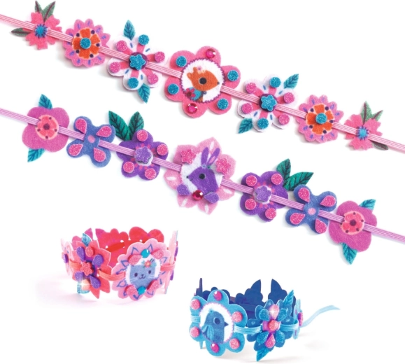 Zachte vilten versieringen en kleurrijke motieven