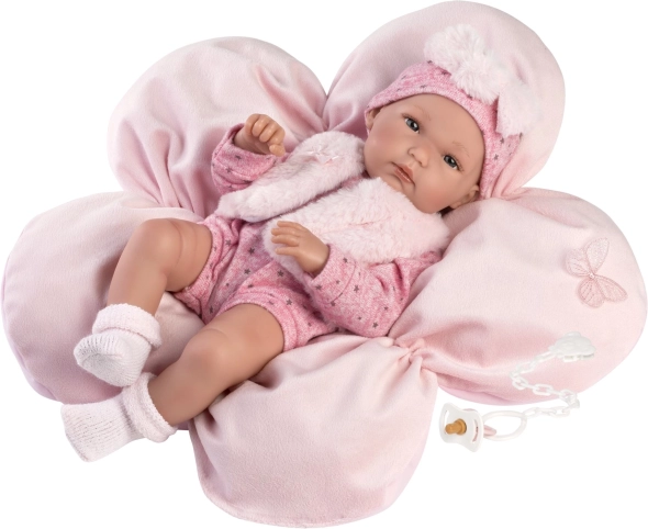 Llorens New Born realistische babypop meisje 35 cm, volledig van vinyl en geschikt voor in bad