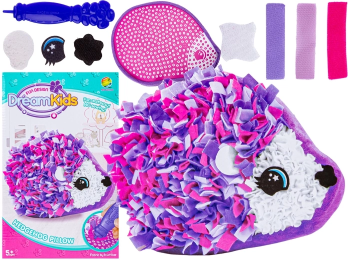Creatieve set voor het versieren van een kussen en knuffel DIY egel