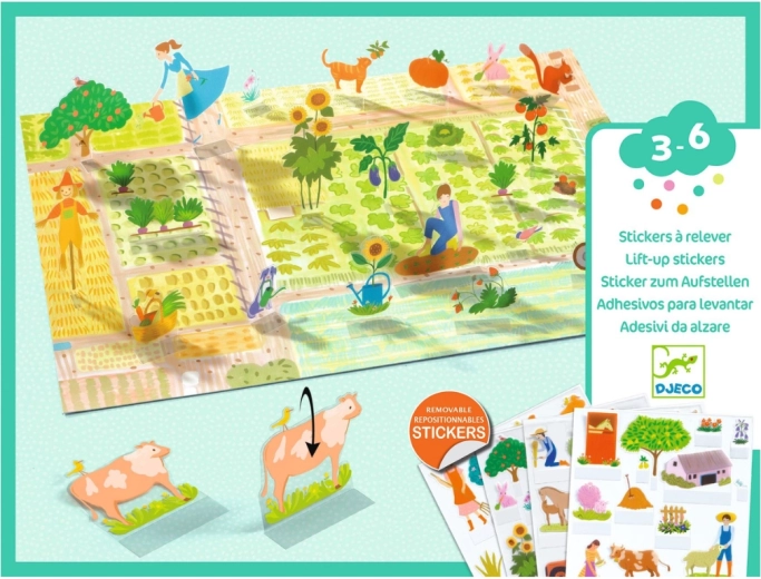 Verplaatsbare stickers Boerderij DJECO