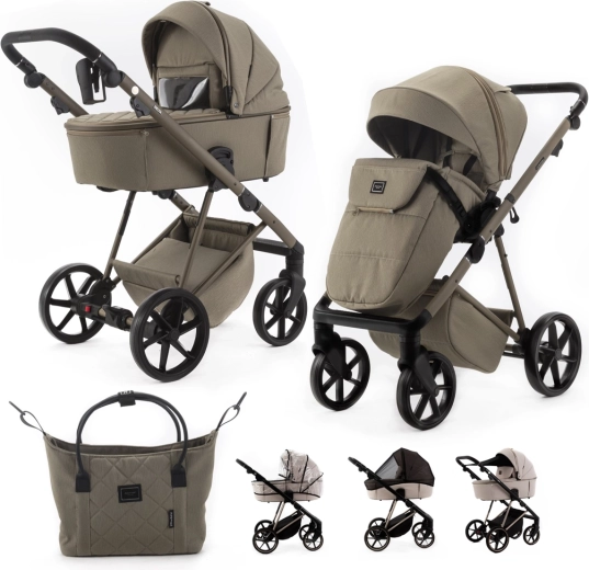 Adamex combi-kinderwagen Delta Natura taupe