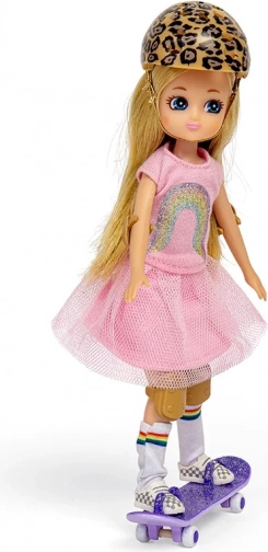 Lottie pop skateboardster met paarse skateboard