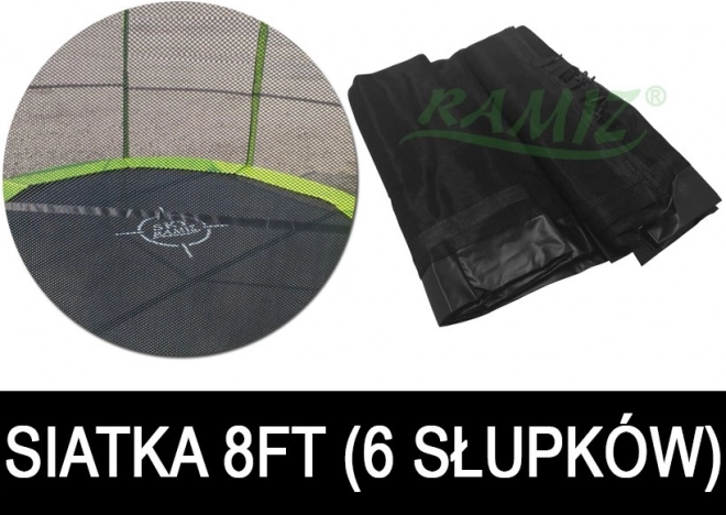 Beschermnet SkyRamiz voor tuintrampoline 244 cm (8 ft) – 6 tunnels voor palen