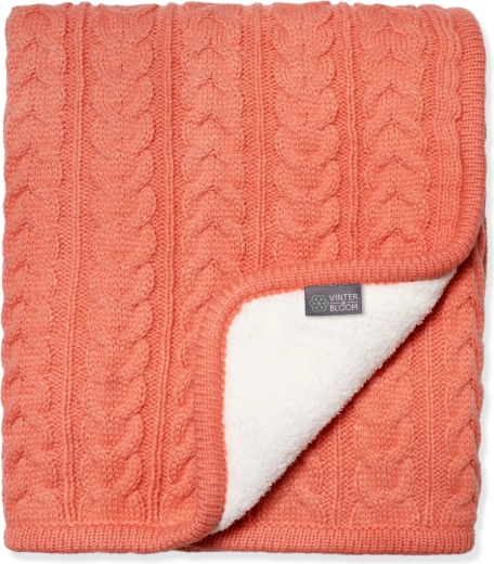 Vinter & bloom dubbelzijdige deken Cuddly Soft Coral voor kinderwagen en wieg