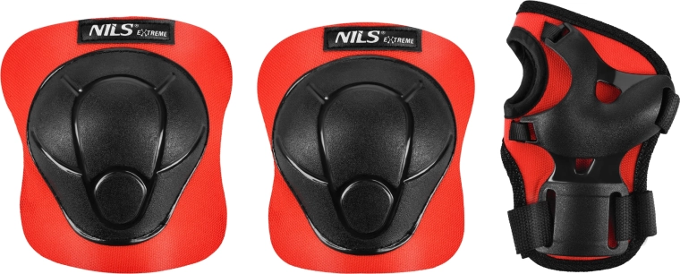 Set beschermers voor inline skates en skateboard NILS Extreme H210 rood – M