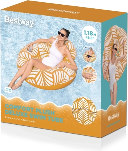 Opblaasbare zwemband Plush deluxe met rugleuning en bekerhouder