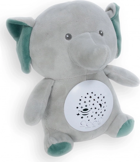 Slaaphulp knuffelolifant 26 cm met licht en melodieën