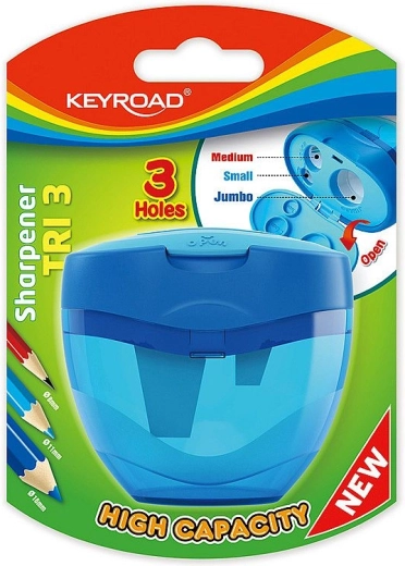 Keyroad Tri Plus puntenslijper met grote opvangbak, 3 gaten