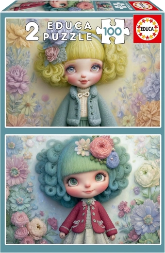 Educa puzzel Bloemenmeisjes 2×100 stukjes