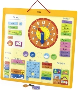 Houten magnetische educatieve kalender – Tsjechische versie, groot