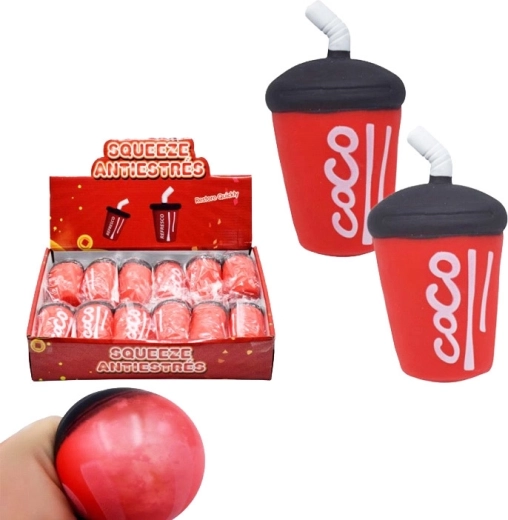 Antistress knijpbeker cola 12 cm
