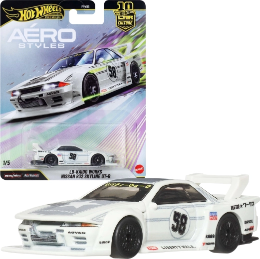 Hot Wheels Premium iconische auto's Aero Styles LB-Kaido Works Nissan R32 Skyline GT-R 1:64