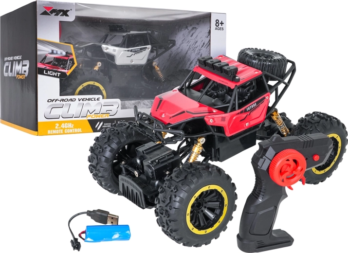 Climb Power RC crawler 4x4 1:18 rood