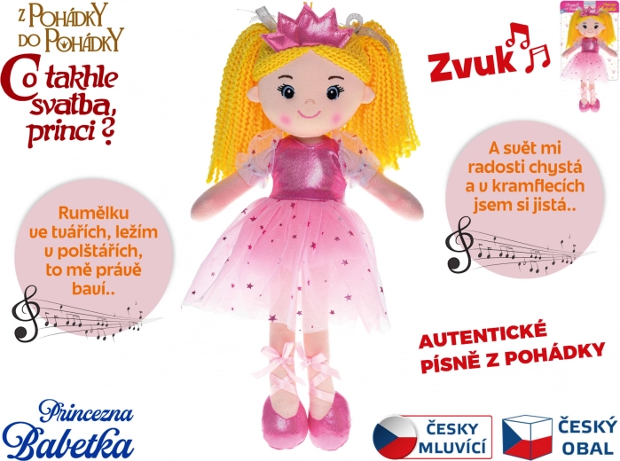 Pop prinses Babetka 35 cm zingt in het Tsjechisch