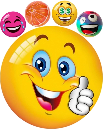 Kinderbal Mondo met smiley of fruitmotief - 1 stuk