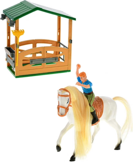 Stal met paard en ruiter speelset