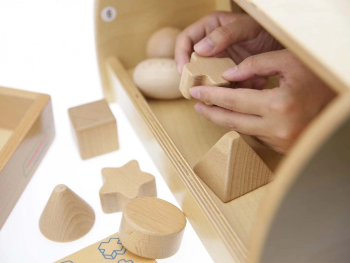 12 houten geometrische figuren