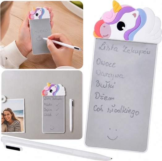 Magnetisch notitieblok voor op de koelkast – eenhoorn met schrijfstylus
