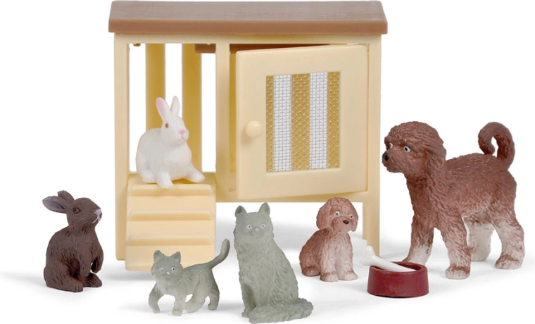 Lundby huisdieren voor het poppenhuis – hond, kat en konijnen