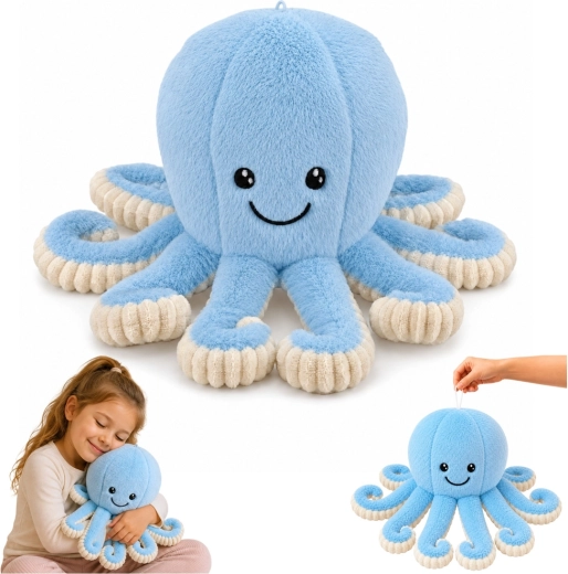 Pluchen octopus met elastische tentakels blauw 50 cm - 1 stuk
