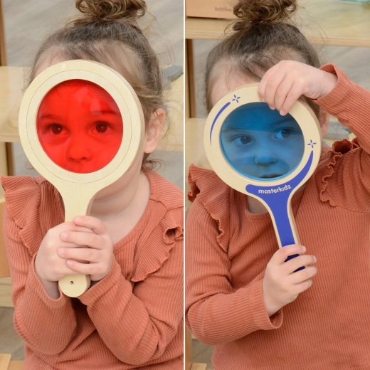 Gekleurde lenzen om kleuren te mengen