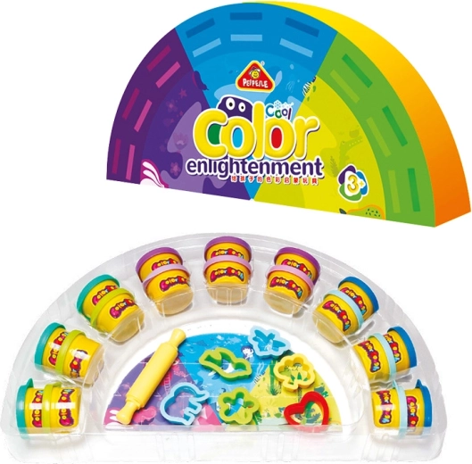 Grote set boetseerklei – 18 stuks in koele kleuren