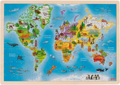 Goki houten puzzel Onze wereld 192 stukjes