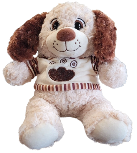 Pluche hondje in T-shirt 30 cm