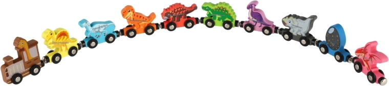 Kleurrijke dinosaurussen op wieltjes