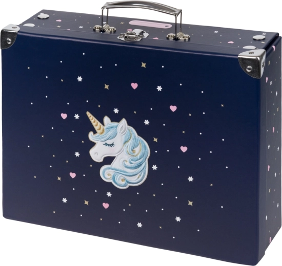 Baagl opvouwbare schoolkoffer Unicorn Gold met beslag