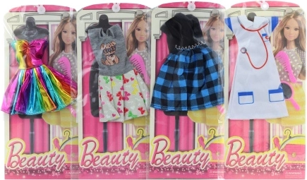 Kleding met accessoires voor een Barbie-type pop - 1 stuk
