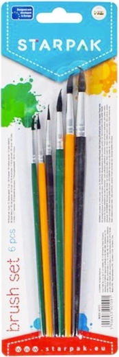 Starpak set synthetische penselen voor kinderen 6 stuks