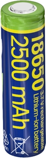 Li-ion accu 18650 3,7 V 2500 mAh (10C) met vlakke polen