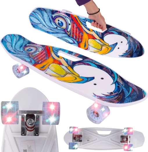 Plastic penny skateboard met handgreep en LED-wielen