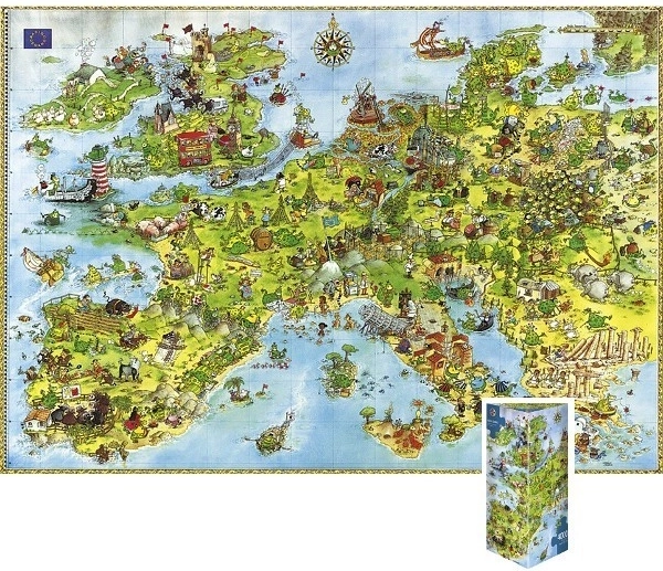 Puzzel Draken - Kaart van Europa, 4000 stukjes