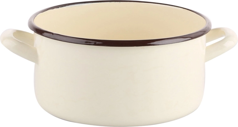 Geëmailleerde steelpan Silesia 2,9 l, 20 cm, crèmekleurig