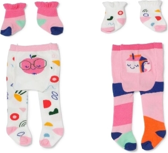 Panty’s en sokken met patronen voor BABY born poppen 43 cm, 2 varianten