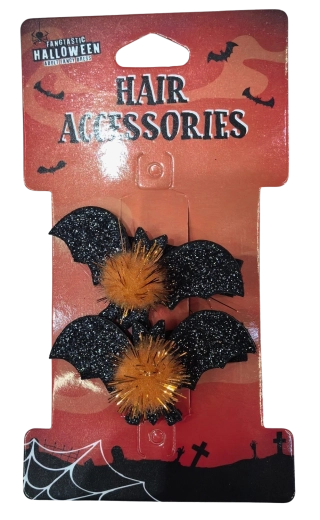 Halloween haarspelden vleermuizen - 2 stuks