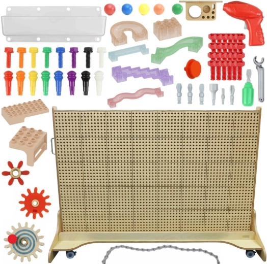 Masterkidz vrijstaande creatieve STEM-bord 166 × 125 cm met accessoireset
