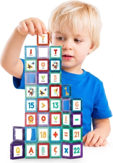 Magnetische educatieve bouwset Woopie ruimteletters 70 onderdelen