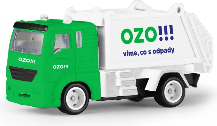 Metalen OZO vuilniswagen 7 cm