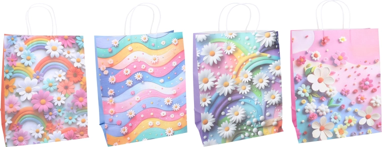 Cadeautas XS met bloemenmotief - 1 stuk