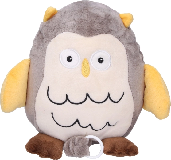 Pluchen opwindspeelgoed in de vorm van een uil met slaapliedje, 19 cm